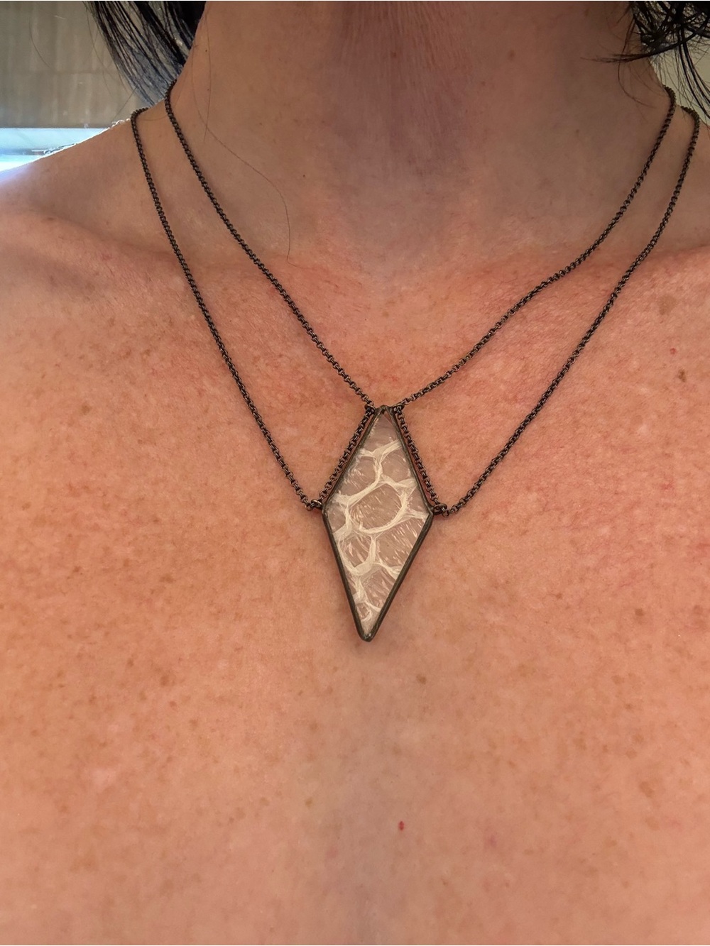 Boa Constrictor Snake Black and Gray Pendant Necklace Hartvariations Paxton Gate
